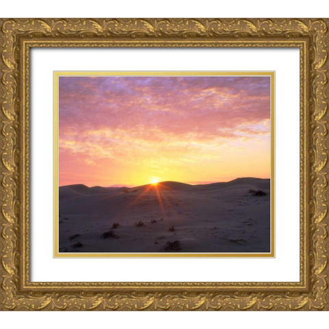 USA, California, Glamis Sand Dunes at Sunrise Gold Ornate Wood Framed Art Print with Double Matting by Talbot Frank, Christopher
