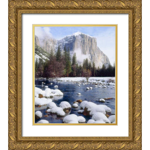 USA, California, Yosemite NP Winter Gold Ornate Wood Framed Art Print with Double Matting by Talbot Frank, Christopher