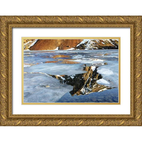 California, Sierra Nevada Ellery Lake Gold Ornate Wood Framed Art Print with Double Matting by Flaherty, Dennis