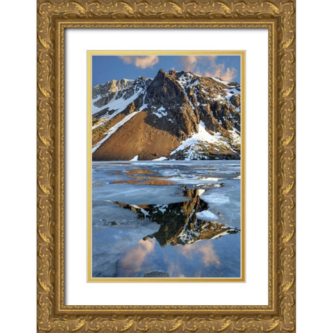 California, Sierra Nevada Ellery Lake Gold Ornate Wood Framed Art Print with Double Matting by Flaherty, Dennis