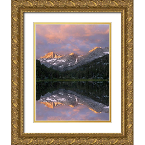 USA, California Marsh Lake at sunrise Gold Ornate Wood Framed Art Print with Double Matting by Flaherty, Dennis