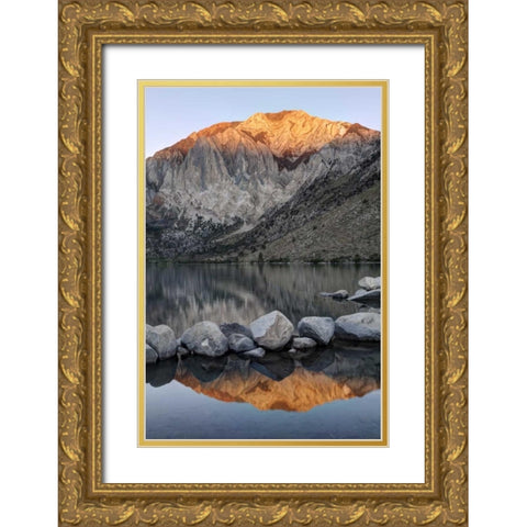 USA, California Convict Lake at sunrise Gold Ornate Wood Framed Art Print with Double Matting by Flaherty, Dennis