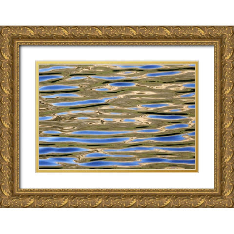 USA, California Reflections in a mountain lake Gold Ornate Wood Framed Art Print with Double Matting by Flaherty, Dennis