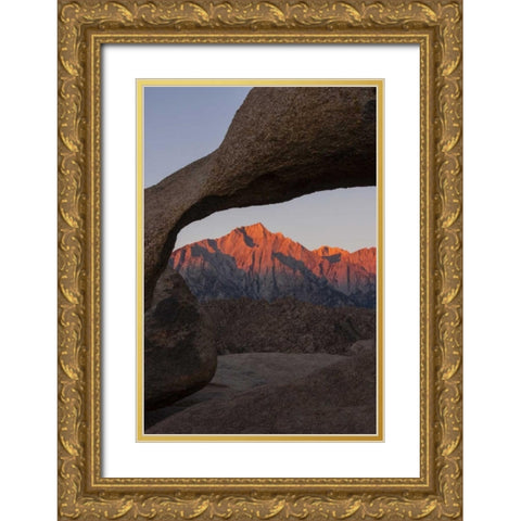 CA Mountains seen through Mobius Arch Gold Ornate Wood Framed Art Print with Double Matting by Illg, Cathy and Gordon