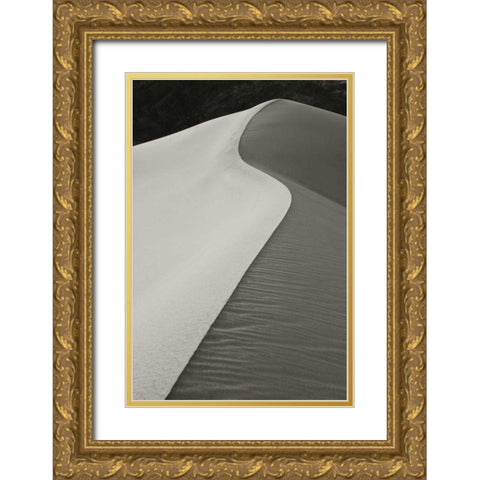 CA, Death Valley S-shaped dune ridge in morning Gold Ornate Wood Framed Art Print with Double Matting by Young, Bill