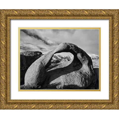 CA, Sierra Nevada Arch in Alabama Hills Gold Ornate Wood Framed Art Print with Double Matting by Flaherty, Dennis