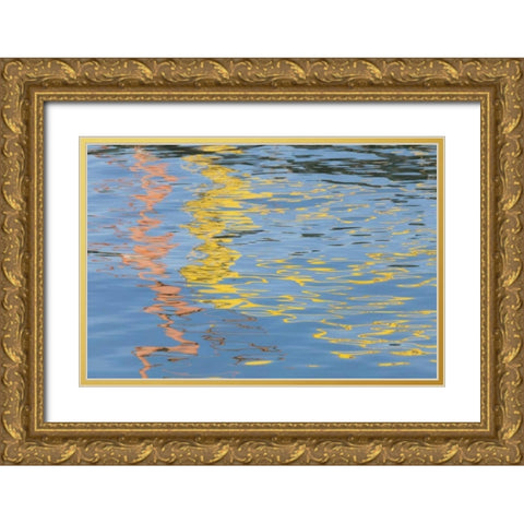CA, San Diego Abstract reflections in water Gold Ornate Wood Framed Art Print with Double Matting by Paulson, Don
