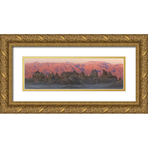 California Panoramic of Trona Pinnacles Gold Ornate Wood Framed Art Print with Double Matting by Paulson, Don