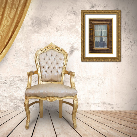 USA, California, Bodie Close-up of window Gold Ornate Wood Framed Art Print with Double Matting by Paulson, Don