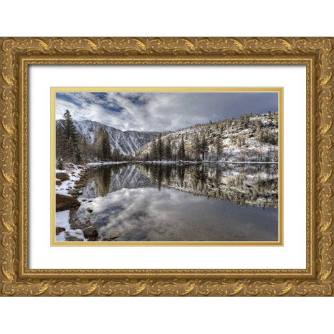California, Sierra Nevada Spring at North Lake Gold Ornate Wood Framed Art Print with Double Matting by Flaherty, Dennis