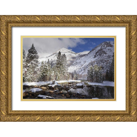 California, Sierra Nevada Spring at North Lake Gold Ornate Wood Framed Art Print with Double Matting by Flaherty, Dennis