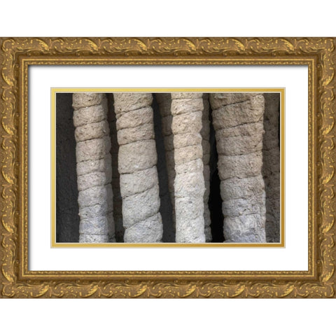 California, Mono County Volcanic rock pillars Gold Ornate Wood Framed Art Print with Double Matting by Flaherty, Dennis