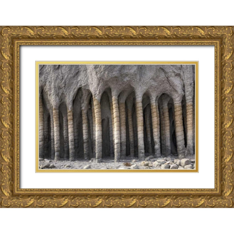 California, Mono County Volcanic rock pillars Gold Ornate Wood Framed Art Print with Double Matting by Flaherty, Dennis