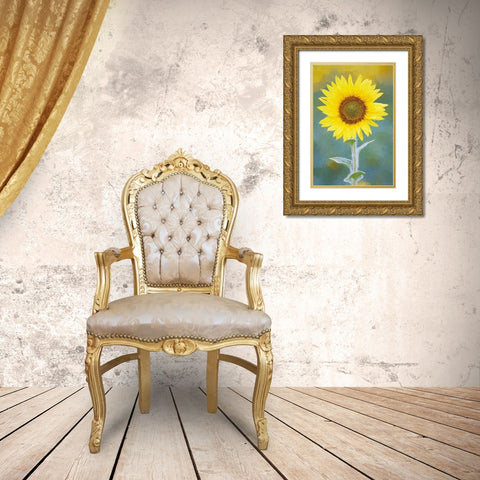California Abstract of sunflower Gold Ornate Wood Framed Art Print with Double Matting by Jaynes Gallery