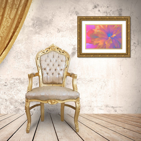 California Abstract of blooming peony flower Gold Ornate Wood Framed Art Print with Double Matting by Jaynes Gallery