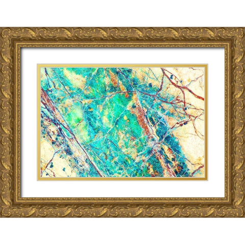 California Detail of marble rock patterns Gold Ornate Wood Framed Art Print with Double Matting by Jaynes Gallery