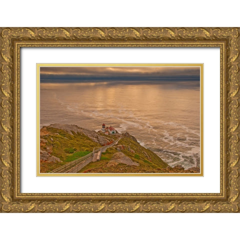 Usa-California Point Reyes Light Gold Ornate Wood Framed Art Print with Double Matting by Sederquist, Betty