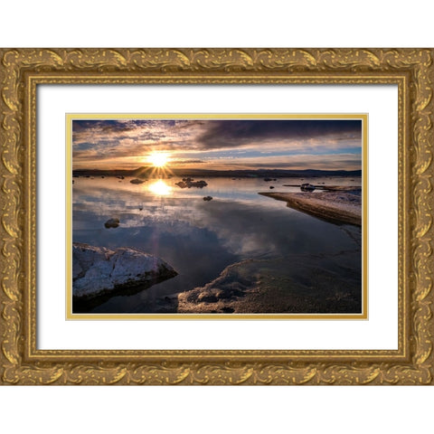 Usa-California-Sierra Nevada-Mono Lake Gold Ornate Wood Framed Art Print with Double Matting by Sederquist, Betty