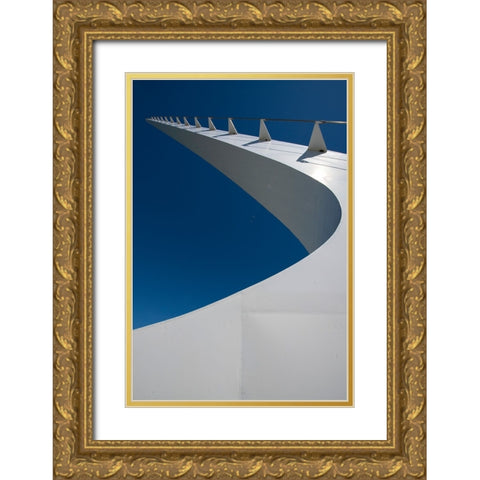 Graceful Sundial Bridge spanning the Sacramento River in Redding. Gold Ornate Wood Framed Art Print with Double Matting by Sederquist, Betty