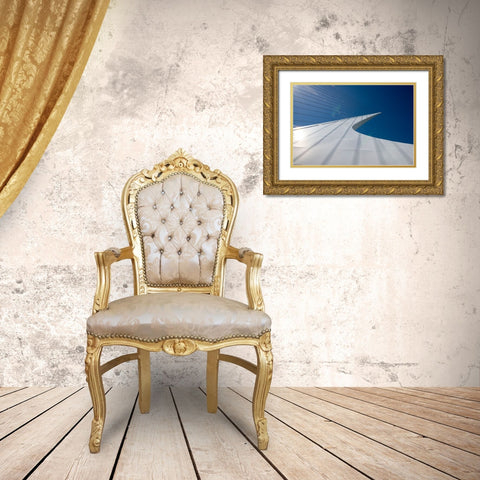 Graceful Sundial Bridge spanning the Sacramento River in Redding. Gold Ornate Wood Framed Art Print with Double Matting by Sederquist, Betty