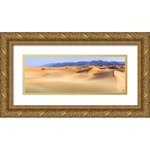 Death Valley. Landscape of Mesquite Flats Sand Dunes. Gold Ornate Wood Framed Art Print with Double Matting by Muir, Janet