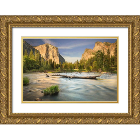 Valley View-Yosemite Gold Ornate Wood Framed Art Print with Double Matting by Ford, John