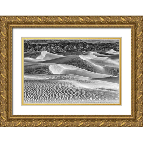 Mesquite Dunes-Death Valley National Park-California Gold Ornate Wood Framed Art Print with Double Matting by Ford, John