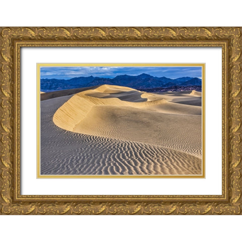 Mesquite Dunes-Death Valley National Park-California Gold Ornate Wood Framed Art Print with Double Matting by Ford, John