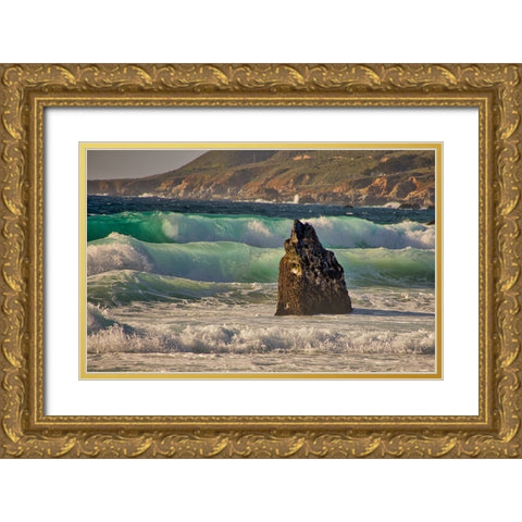 Garapata Beach-Carmel by the Sea-California Gold Ornate Wood Framed Art Print with Double Matting by Ford, John