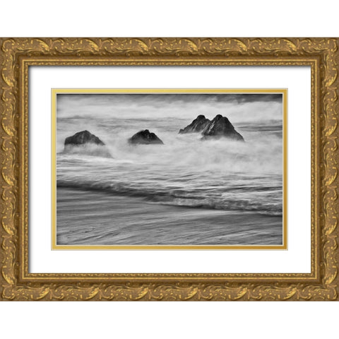 Garapata Beach-Carmel by the Sea-California Gold Ornate Wood Framed Art Print with Double Matting by Ford, John