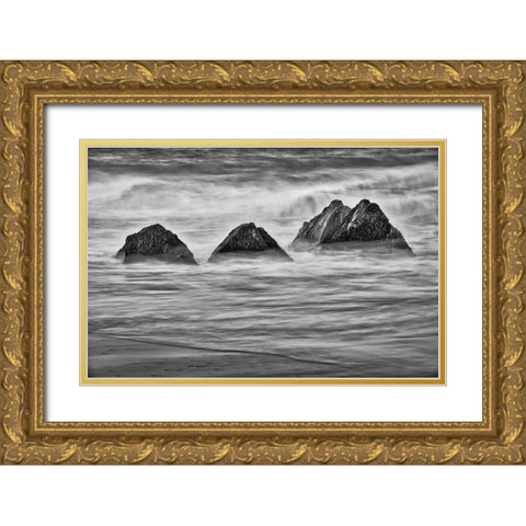 Garapata Beach-Carmel by the Sea-California Gold Ornate Wood Framed Art Print with Double Matting by Ford, John