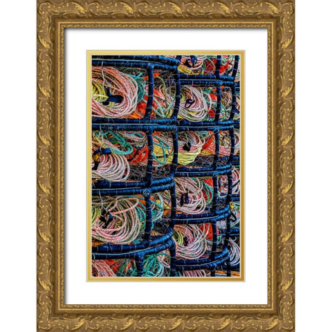 California-USA-Crescent City-Crescent City Marina Gold Ornate Wood Framed Art Print with Double Matting by Restuccia, Joe III
