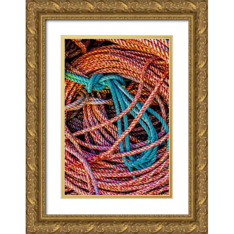 California-USA-Crescent City-Crescent City Marina Gold Ornate Wood Framed Art Print with Double Matting by Restuccia, Joe III