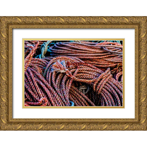 California-USA-Crescent City-Crescent City Marina Gold Ornate Wood Framed Art Print with Double Matting by Restuccia, Joe III