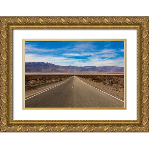 Road in Death Valley National Park-California Gold Ornate Wood Framed Art Print with Double Matting by Day, Richard and Susan
