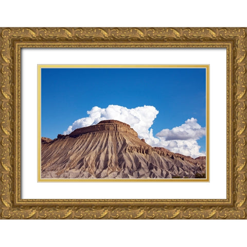 USA-Colorado-Grand Junction Little Book Cliffs Gold Ornate Wood Framed Art Print with Double Matting by Friel, Bernard