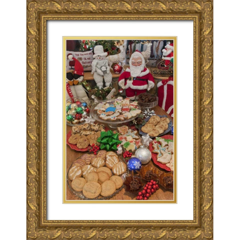 CO, Woodland Park Festive cookies during holiday Gold Ornate Wood Framed Art Print with Double Matting by Grall, Don