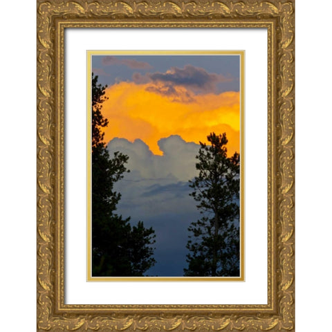 CO, Frisco Thunderstorm over the Rocky Mts Gold Ornate Wood Framed Art Print with Double Matting by Lord, Fred