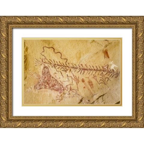 CO, Canyon Pintado Historic District, Pictographs Gold Ornate Wood Framed Art Print with Double Matting by Paulson, Don