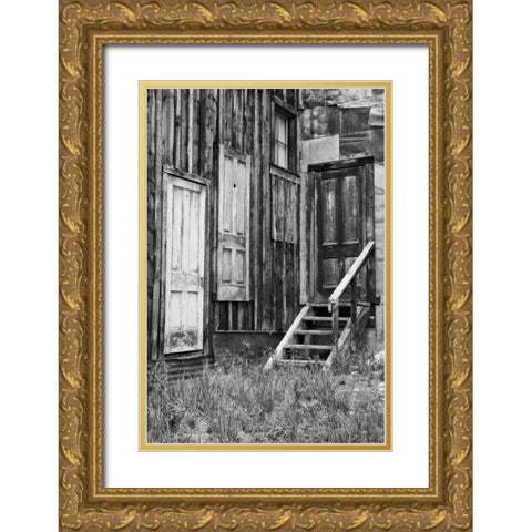 Colorado, St Elmo Weathered doors in building Gold Ornate Wood Framed Art Print with Double Matting by Flaherty, Dennis