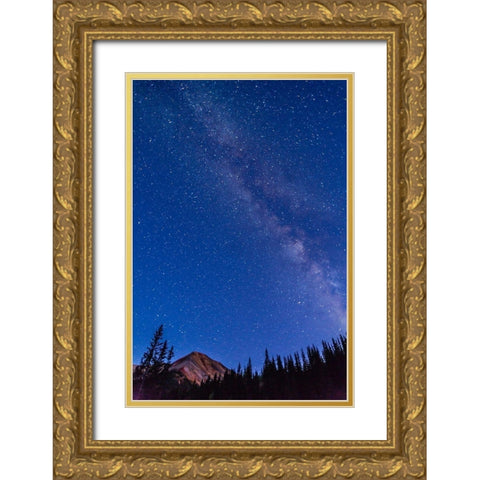 Colorado-San Juan Mountains Milky Way and Red Mountain Peak  Gold Ornate Wood Framed Art Print with Double Matting by Jaynes Gallery