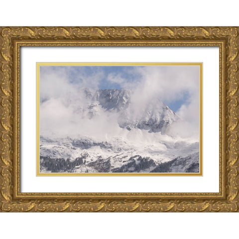 USA-Colorado-Uncompahgre National Forest San Juan Mountains after an autumn snowfall Gold Ornate Wood Framed Art Print with Double Matting by Jaynes Gallery