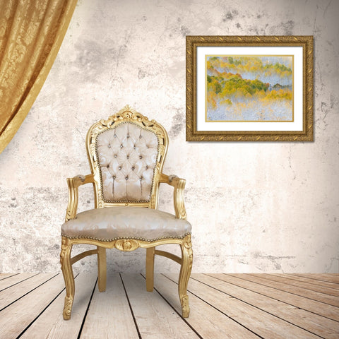 Colorado-San Juan Mts Fresh snow on aspens in the fall Gold Ornate Wood Framed Art Print with Double Matting by Eggers, Julie