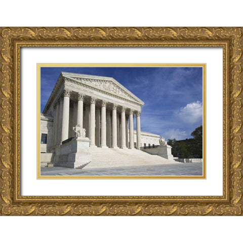 Washington, DC, Supreme Court Building Exterior Gold Ornate Wood Framed Art Print with Double Matting by Flaherty, Dennis