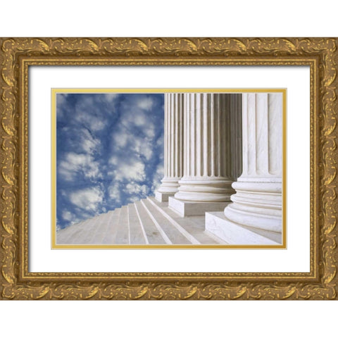 Washington DC, US Supreme Court building Gold Ornate Wood Framed Art Print with Double Matting by Flaherty, Dennis