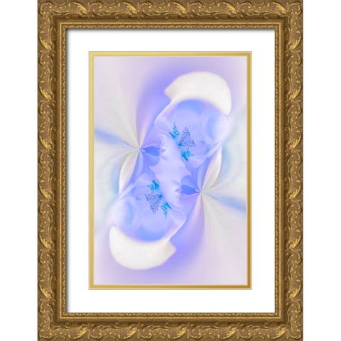 White Orchid flower-Florida Gold Ornate Wood Framed Art Print with Double Matting by Jones, Adam