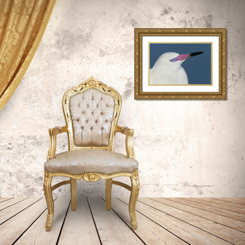 FL, Little Estero Lagoon Reddish egret Gold Ornate Wood Framed Art Print with Double Matting by Morris, Arthur