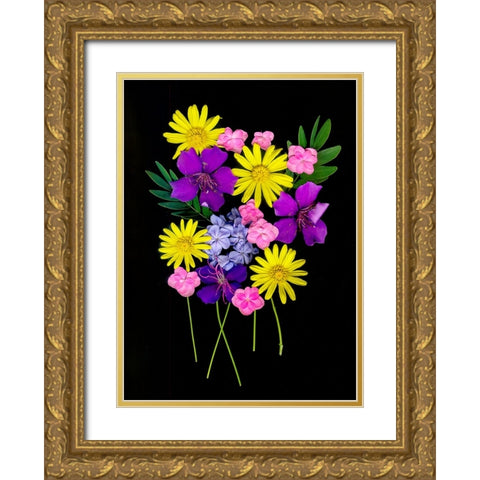 USA-Florida-Celebration-A bouquet of flowers Gold Ornate Wood Framed Art Print with Double Matting by Looney, Hollice