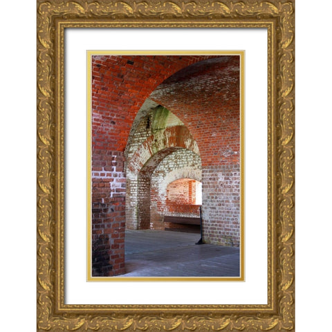 Fort Pulaski Brick Arches-Tybee Island-Georgia-USA Gold Ornate Wood Framed Art Print with Double Matting by Miller, Anna
