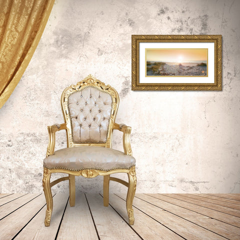 Sunrise on Tybee Island Beach-Georgia-USA Gold Ornate Wood Framed Art Print with Double Matting by Miller, Anna